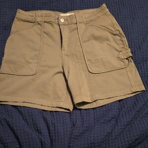 Tribal Olive Cargo Shorts for Women